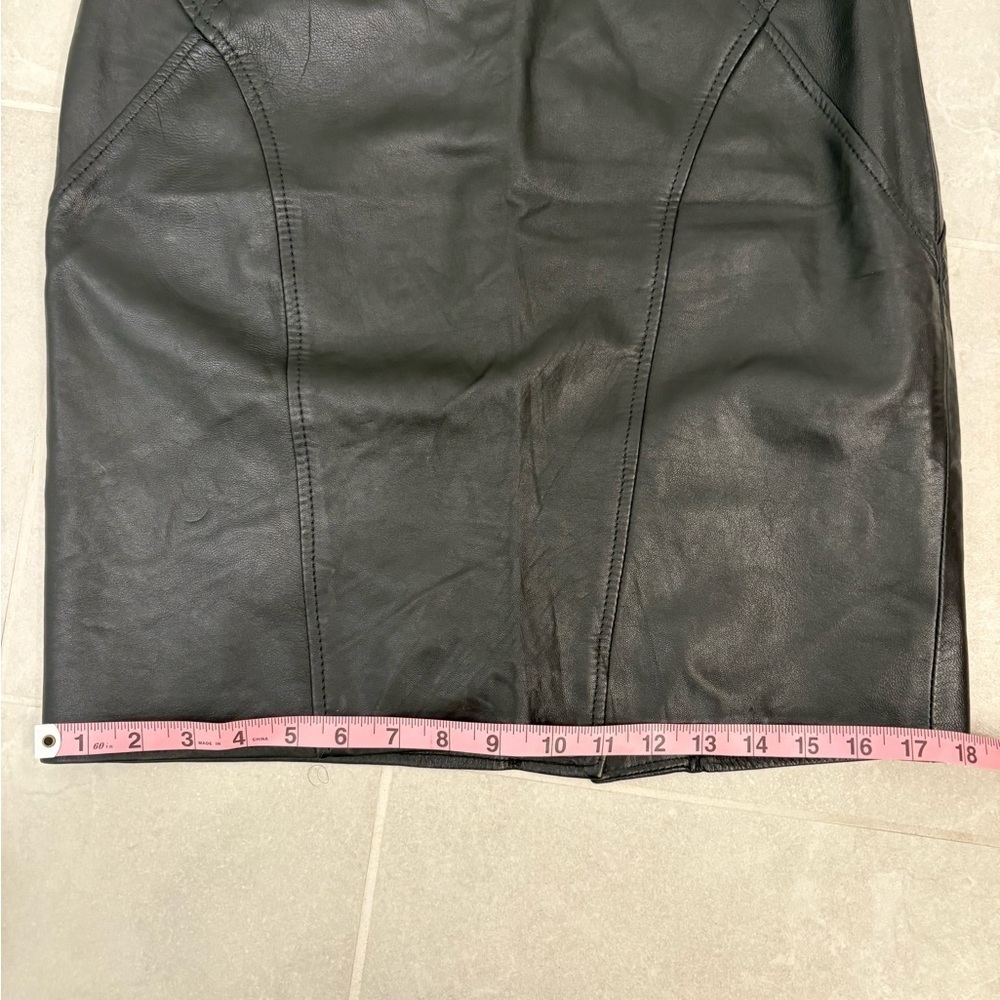 Vintage Soft Black Leather Skirt Size 8 - Picture 14 of 16